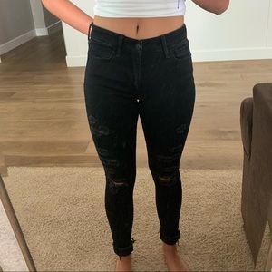 Abercrombie black denim jeans with rips